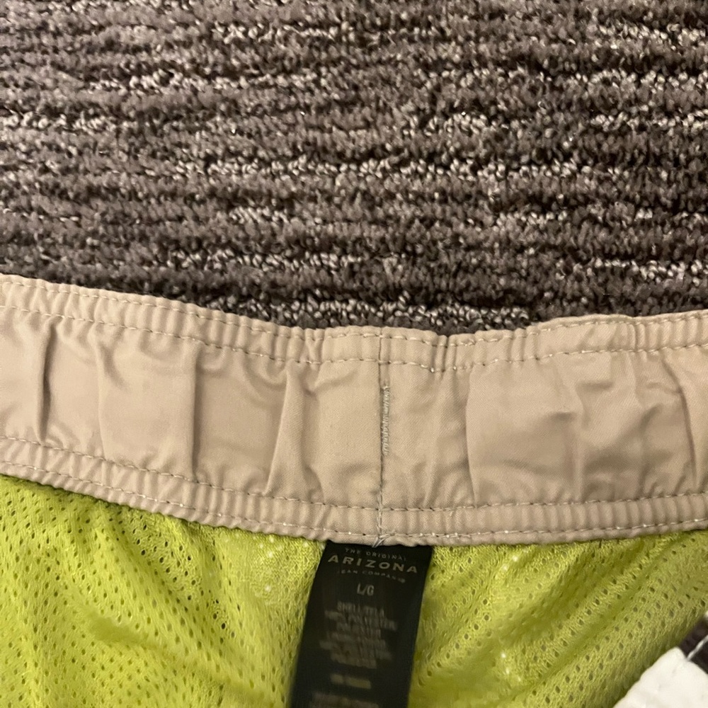 Green and White Floral print Arizona swim trunks - Picture 4 of 4